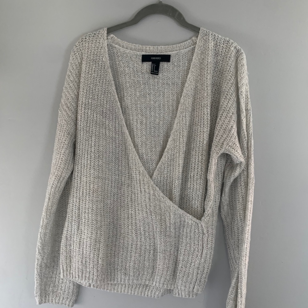 Cross over front sweater